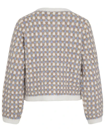 Villa - VIAldis Strik Cardigan - Cloud Dancer/ Nuthatch